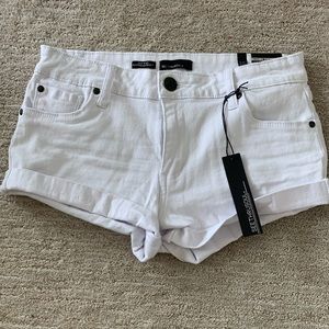 NWT white jean shorts
